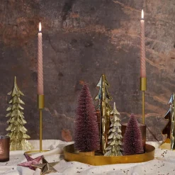 Teelichthalter Rentier Im Wald, Taupe, Glas, 8 Cm