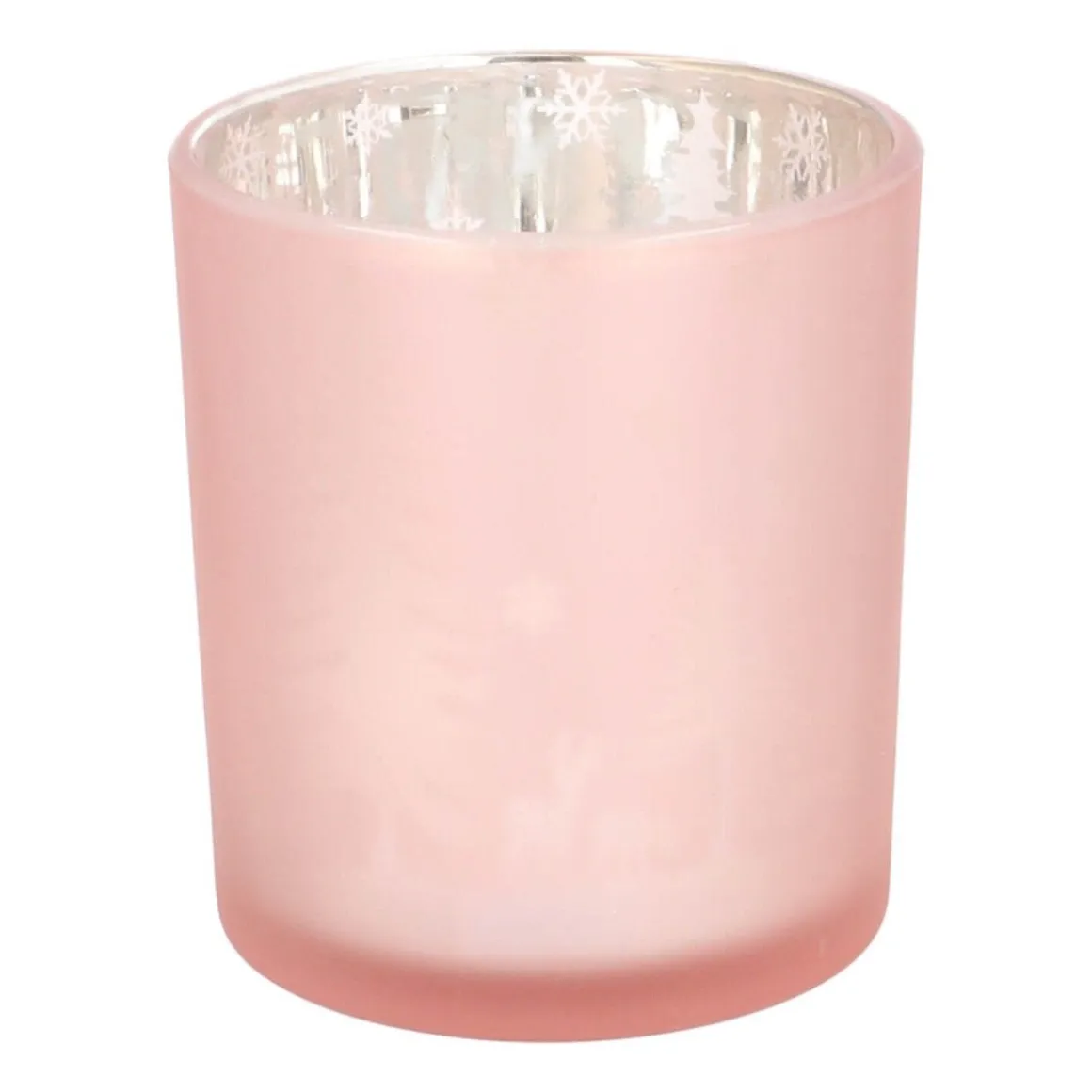 Teelichthalter Weihnachten Rosa, Glas, 8 Cm