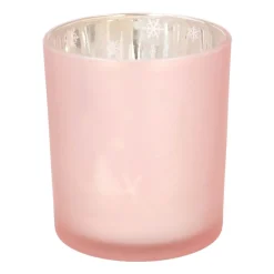 Teelichthalter Weihnachten Rosa, Glas, 8 Cm