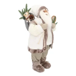 Traditionelle Weihnachtsmann-Figur, Stehend, Grau-weiß, 60 Cm