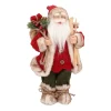 Traditionelle Weihnachtsmann-Figur, Stehend, Bordeaux-grün-weiß, 30 Cm