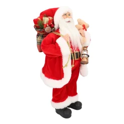 Traditionelle Weihnachtsmann-Figur, Stehend, Rot-weiß, 45 Cm