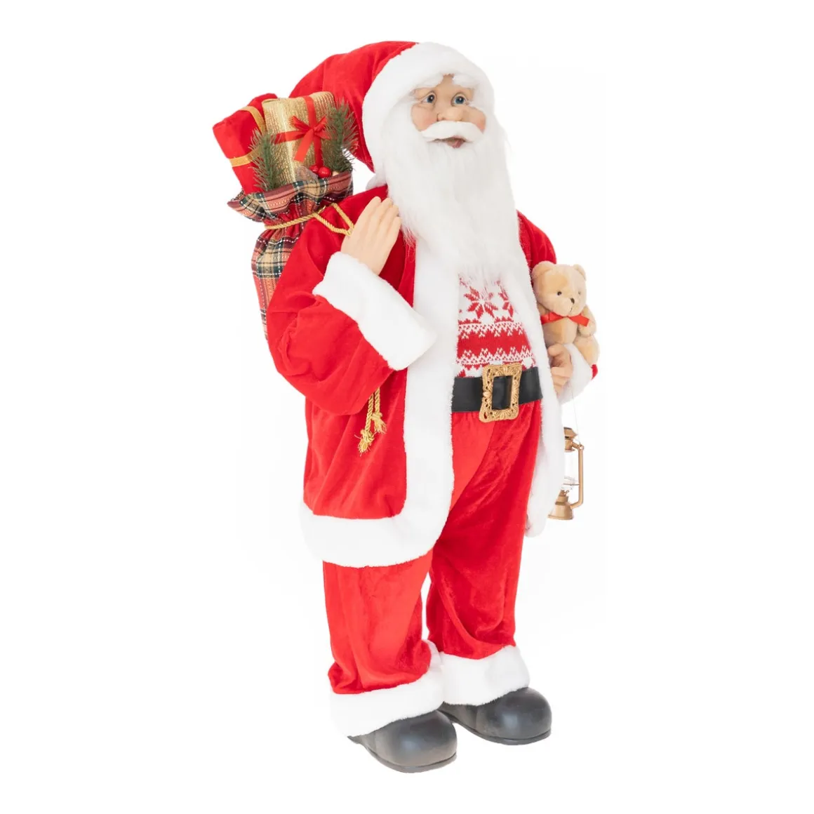 Traditionelle Weihnachtsmann-Figur, Stehend, Rot-weiß, 80 Cm