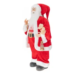 Traditionelle Weihnachtsmann-Figur, Stehend, Rot-weiß, 80 Cm