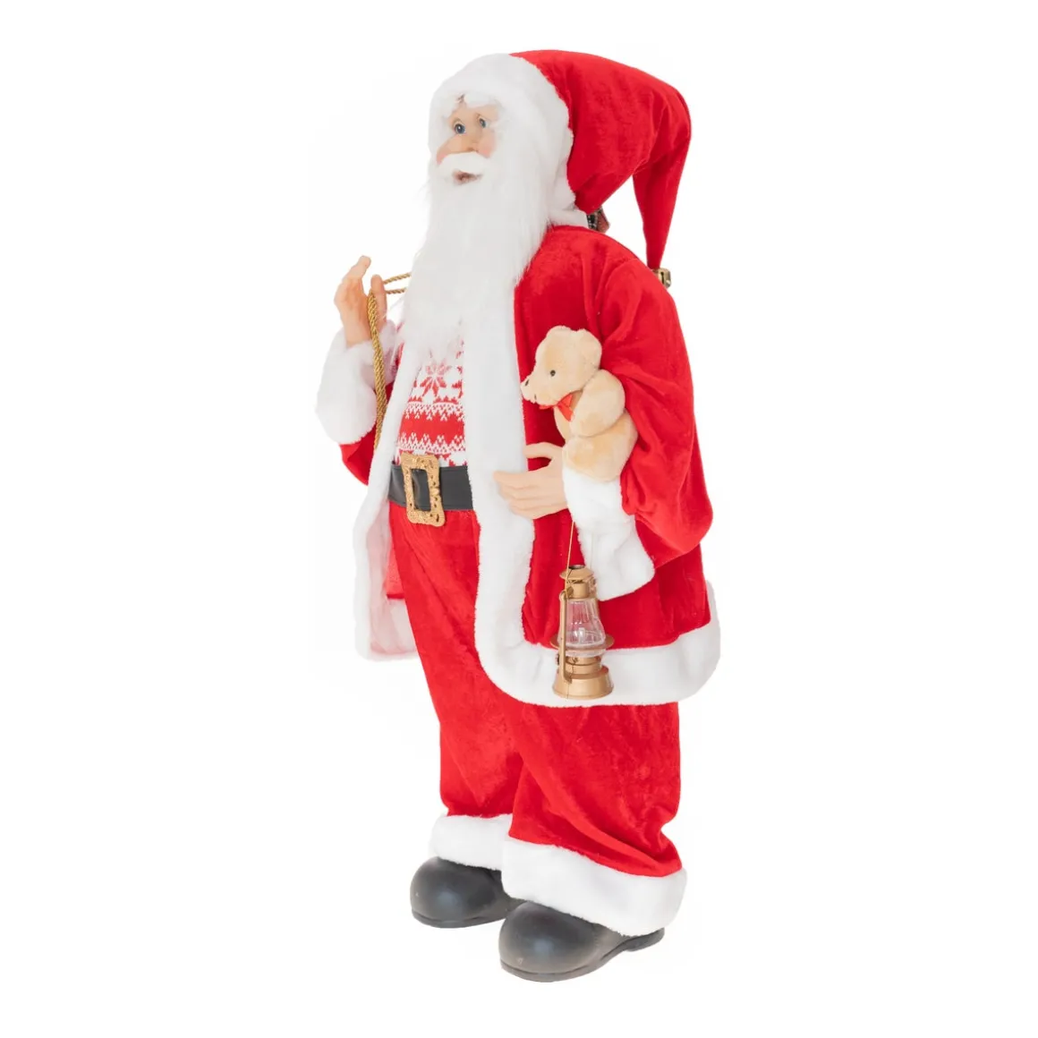 Traditionelle Weihnachtsmann-Figur, Stehend, Rot-weiß, 80 Cm