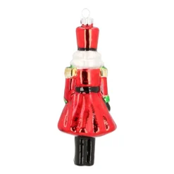 Traditioneller Anhänger Nussknacker, Rot-grün, Glas, 16 Cm