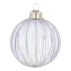 Transparente Lavendelfarbene Weihnachtskugel Mit Glitzer