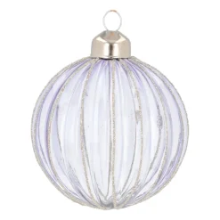 Transparente Lavendelfarbene Weihnachtskugel Mit Glitzer