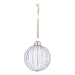 Transparente Lavendelfarbene Weihnachtskugel Mit Glitzer