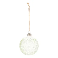 Transparente Weihnachtskugel Splitter, Eukalyptus, Glas, 8 Cm