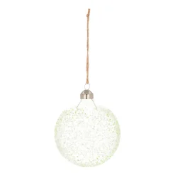 Transparente Weihnachtskugel Splitter, Eukalyptus, Glas, 10 Cm