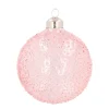 Transparente Weihnachtskugel Splitter, Rosa, Glas, 8 Cm