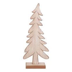 Verspielter Holz-Weihnachtsbaum Auf Standfuß