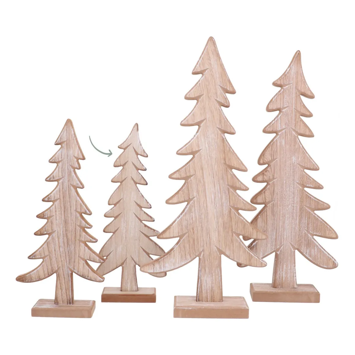 Verspielter Holz-Weihnachtsbaum Auf Standfuß