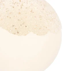 Weiße Weihnachtskugel Mit Tautropfen Und Glitzer