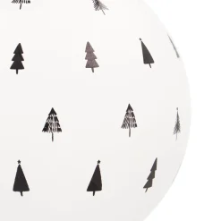 Weiße Weihnachtskugel Mit Gravierten Bäume