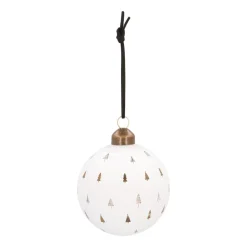 Weiße Weihnachtskugel Mit Weihnachtsbäumchen