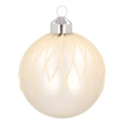 Weiße Weihnachtskugel Mit Tautropfen