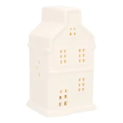 Weißes Grachtenhaus Mit Warmem LED-Licht