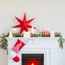 Weißes Porzellan-Häuschen Mit LED-Licht