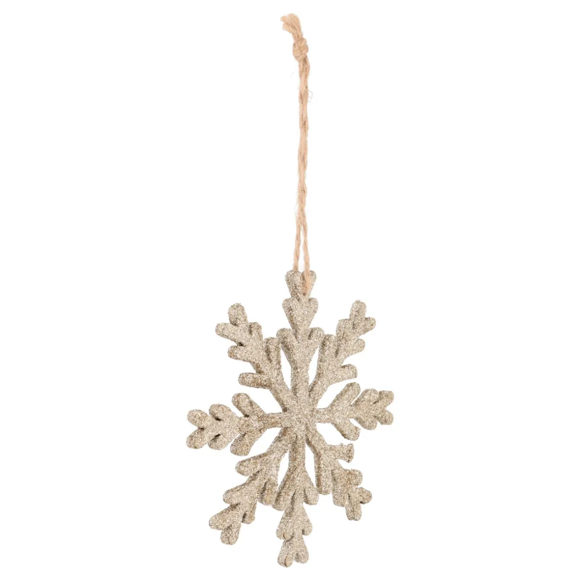 Weihnachtsanhänger Mit Champagnerfarbener Schneeflocke Aus Holz
