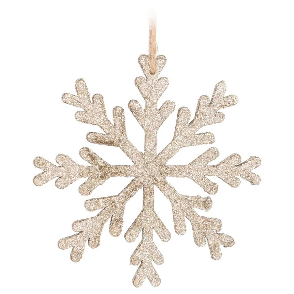 Weihnachtsanhänger Mit Champagnerfarbener Schneeflocke Aus Holz