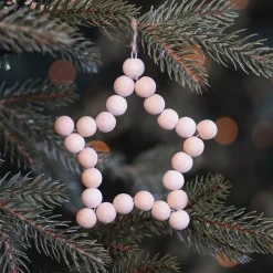 Weihnachtsanhänger Stern Aus Holzperlen
