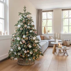 Weihnachtsbaumrock Aus Rattan, Grau, 60 Cm