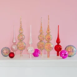 Weihnachtsbaumspitze Aus Glas Mit Galaxy-Glitzer