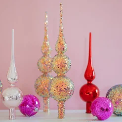 Weihnachtsbaumspitze Aus Glas Mit Galaxy-Glitzer