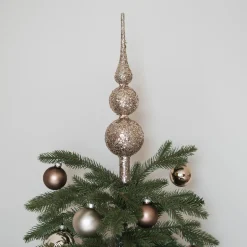 Weihnachtsbaumspitze Aus Glas - Taupe