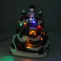 Weihnachtsdorf Bahnhof, LED-Beleuchtung & Musik, 19,5 Cm