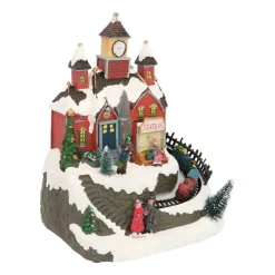 Weihnachtsdorf Bahnhof, LED-Beleuchtung & Musik, 19,5 Cm