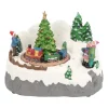 Weihnachtsdorf Rotierende Eisenbahn, LED-Beleuchtung & Musik, 17,5 Cm