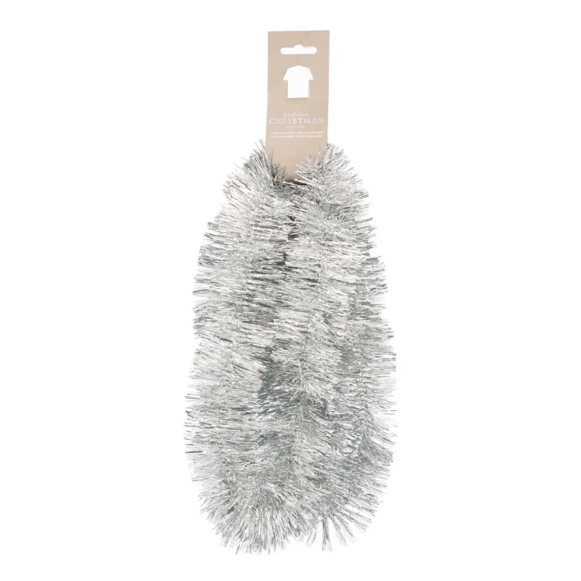 Weihnachtsgirlande Silber Glänzend, 270x7,5 Cm