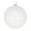 Weihnachtskugel Deko Transparent Weiß, Kunststoff, 8 Cm