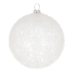 Weihnachtskugel Deko Transparent Weiß, Kunststoff, 8 Cm