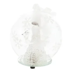 Weihnachtskugel Engel Mit Taube Mit LED-Licht, Aus Glas, 10 Cm