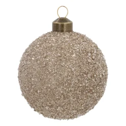 Weihnachtskugel Glitzermantel, Champagner, Glas, 8 Cm