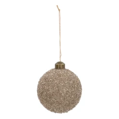 Weihnachtskugel Glitzermantel, Champagner, Glas, 8 Cm