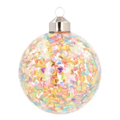 Weihnachtskugel Konfetti, Bunt, Glas, 8 Cm