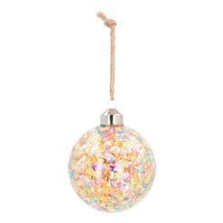 Weihnachtskugel Konfetti, Bunt, Glas, 8 Cm