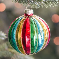 Weihnachtskugel Lampion, Bunt, Glas, 8 Cm
