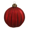 Weihnachtskugel Lampion, Bordeaux, Glas, 8 Cm