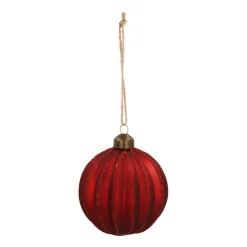 Weihnachtskugel Lampion, Bordeaux, Glas, 8 Cm