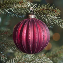 Weihnachtskugel Lampion, Beerenfarben, Glas, 8 Cm