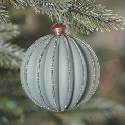 Weihnachtskugel Lampion, Cottage Green, Glas, 8 Cm