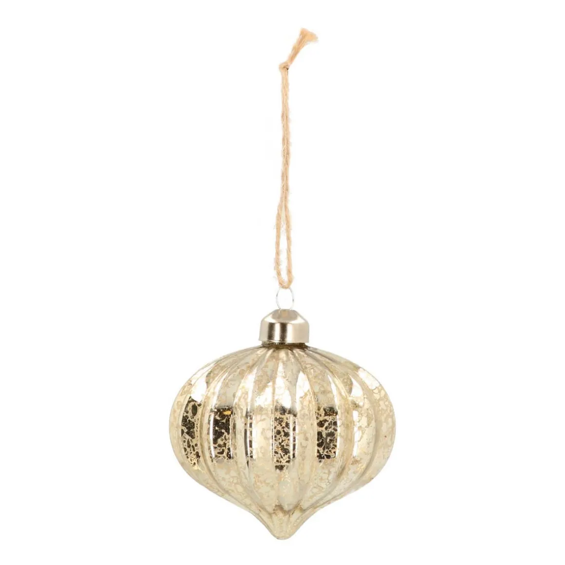 Weihnachtskugel Lampion In Zwiebelform, Champagner, Glas, 8 Cm