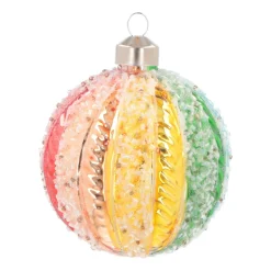 Weihnachtskugel Lampion Mit Dekoperlen, Bunt, Glas, 8 Cm