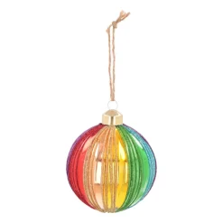 Weihnachtskugel Lampion, Regenbogen, Glas, 8 Cm